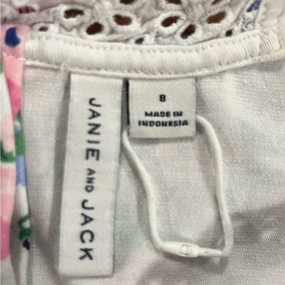 Janie & Jack girls floral tank bow sleeve dress size 8 NWOT - Picture 7 of 9